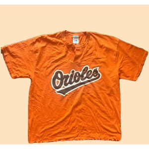 Vintage Baltimore Orioles T-Shirt Size XL Button Collar Majestic MLB